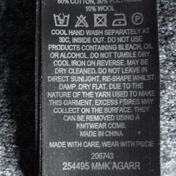 Ted Baker Agarr Textured Crewneck Sweater Dark Gray Men's Size 4 US Size Large - Picture 12 of 13